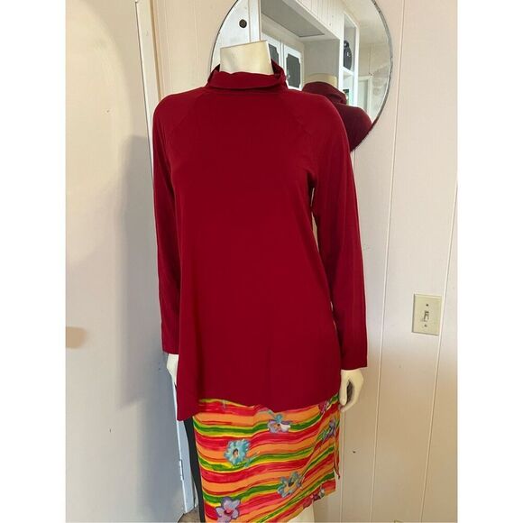 J. Jill Red Luxe Supima Everyday Turtleneck Tunic M - Picture 1 of 5